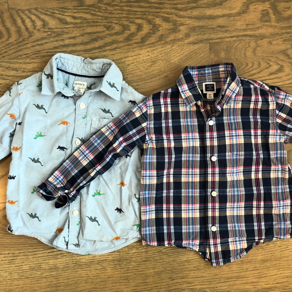 2 boys button up shirts